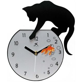 Cat with Goldfish 14 1/4" High Wall Clock   #R6790