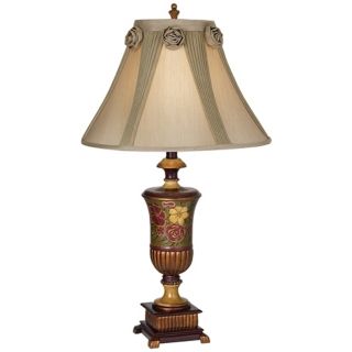 Hand Painted Floral Urn Table Lamp   #99973
