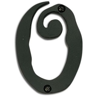 Large Scroll Black Finish House Number 0   #P3153