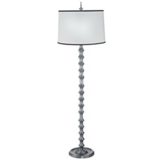 Satin Lacquer Sawtooth Hand Cast Metal Floor Lamp   #J4560
