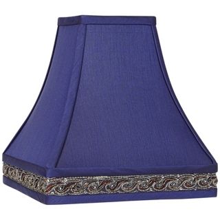 Navy Embroidered Gallery Square Lamp Shade 5x11x12 (Spider)   #V3802