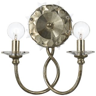 Crystorama Willow  2 Light 11 1/2" High Silver Wall Sconce   #V8829