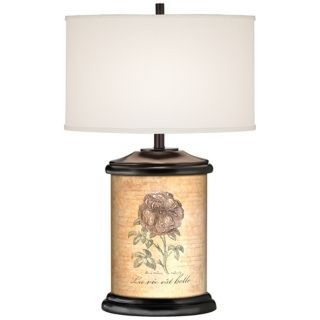 Vintage Rose Giclee Art Base Table Lamp   #R2109 R7224