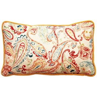 Bali Antique Paisley 17" Wide Linen Throw Pillow   #T6155