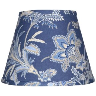 Indigo with Blue and Cream Jacobean Shade 10x18x13 (Spider)   #W0242