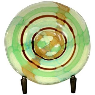 Dale Tiffany La Mesa Hand Blown Glass Charger with Stand   #X4864