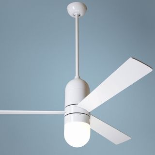 52" Modern Fan Cirrus Gloss White Light Kit Ceiling Fan   #J3889