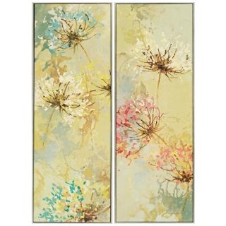 Blooms 38" High 14" Wide Set of 2 Wall Art Plaques   #P1310