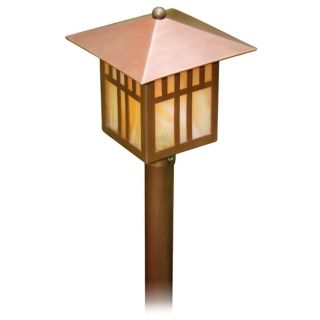 Copper and Honey Glass Mission Lantern 15" High Path Light   #M1120