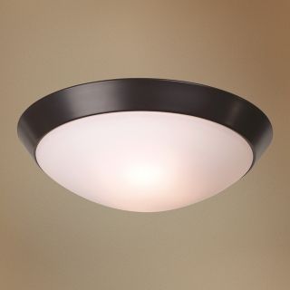 Bronze with Frosted Glass 15" Wide Flushmount Ceiling Light   #12589