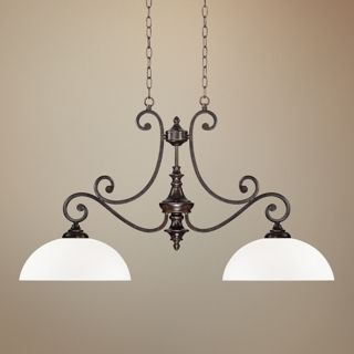 Lorain 40" Wide Bronze and Frosted Glass Island Chandelier   #W7414