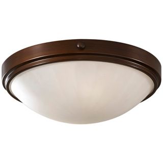 Murray Feiss Perry Bronze 13" Round Flush Ceiling Light   #R9313