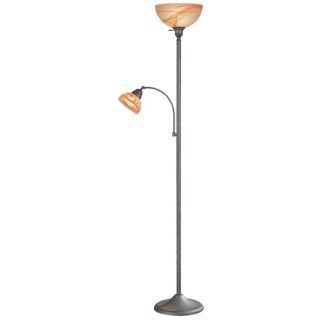 Lite Source Marblesk Torchiere Floor Lamp with Reading Light   #V1419
