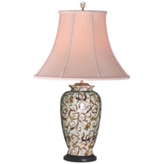 Vine Motif Porcelain Vase Table Lamp   #G7041