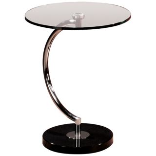 Semicircle Chrome and Glass Table   #H8145