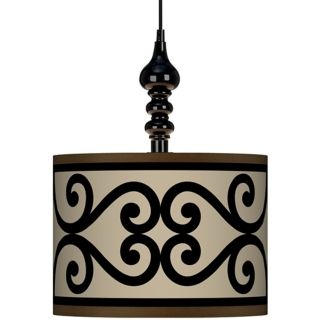 Cambria Scroll 13 1/2" Wide Black Swag Chandelier   #K3342 P2175