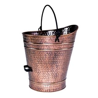 Antique Copper 18" High Iron Coal Hod or Pellet Bucket   #U9085