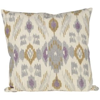 Poppy Ikat Canvas 20 Square Down Throw Pillow   #W9547  