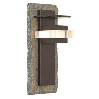 Natural Slate and Bronze 19" High Outdoor Wall Light   #67343