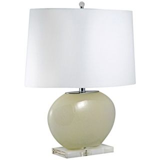 Cream Oval Glass Table Lamp   #V2569