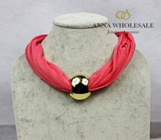 Womens Gold European Beads Charm Collar Cotton Short Pendant Necklace