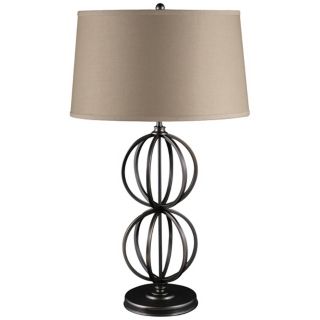 Hayley Mission Bronze Stacked Globes Table Lamp   #U9247