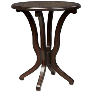 Basilia Lush Brown Embossed Accent Table   #W0708