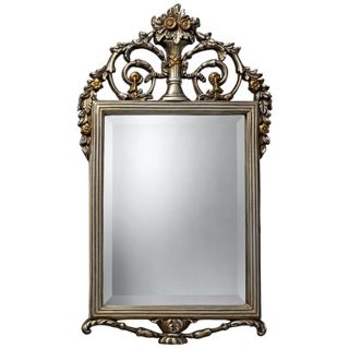 Stewart 31" High Antique Silver and Gold Wall Mirror   #X7116