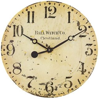 Uttermost Ball Watch 18" Wide Distressed Gold Wall Clock   #V6236
