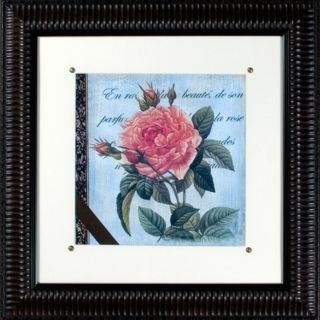 Vintage Rose I Print Under Glass 21" Square Wall Art   #H1923