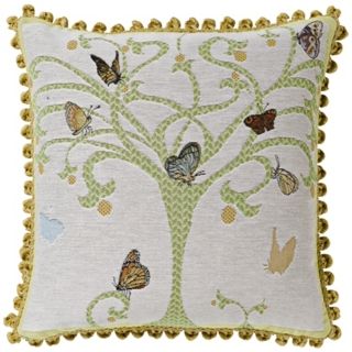 Butterfly Tree White 19" Square Pillow   #G2900