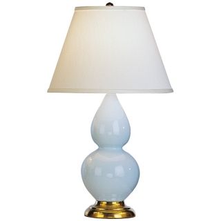 Robert Abbey 22 3/4" Light Blue Ceramic and Brass Table Lamp   #G6615