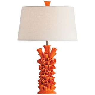 Arteriors Home Cassidy Coral Orange Porcelain Table Lamp   #V5412