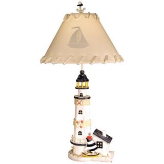 Lighthouse with Sailboat Table Lamp   #M5406