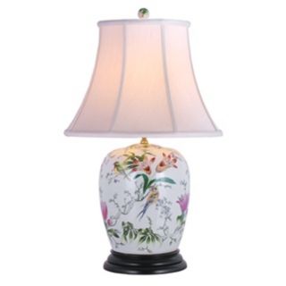 Lily Ginger Jar Porcelain Table Lamp   #G6966
