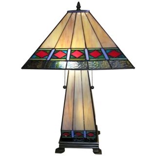 Mission Lighted Base Tiffany Style Table Lamp   #M5807