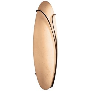 Oval Reed Right Stone Glass 20" High Wall Sconce   #J8387