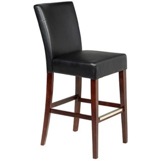 Powell Axelrod Black Bonded Leather 30 1/4" High Barstool   #U4886