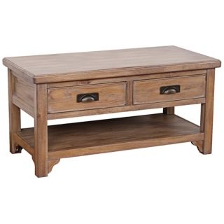 Blanched Oak Wood Storage Coffee Table   #X8387