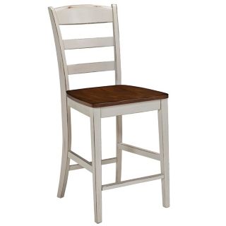 Monarch Antiqued White 24" High Counter Stool   #X1156