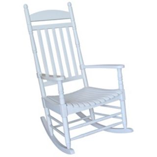 White Finish Solid Wood Rocker Chair   #T4770