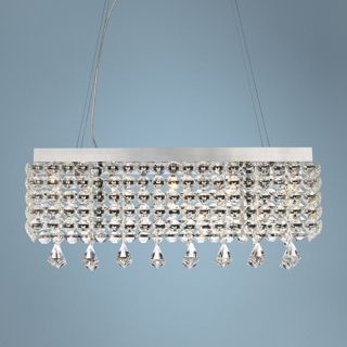 Clear Crystal Beaded Rectangle 27" Wide Crystal Chandelier   #W5468