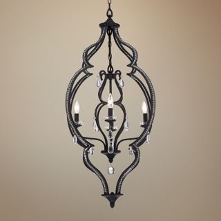Morgana 25" Wide Black and Glass Chandelier   #W7003