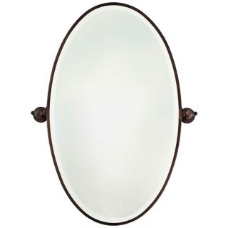 Minka 36" High Oval Brushed Bronze Bathroom Wall Mirror   #U8973