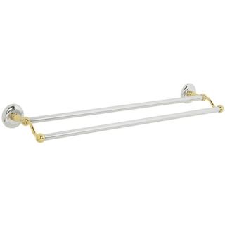 Euro Style Chrome and Brass 24" Wide Double Bath Towel Bar   #83785