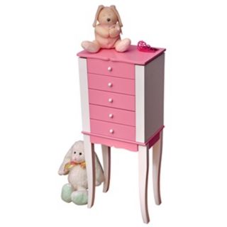Louisa Pink and White Jewelry Armoire   #P2706