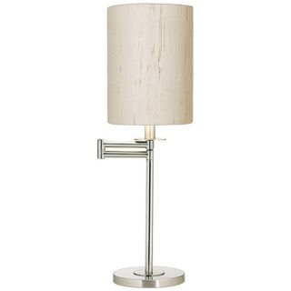 Ivory Linen Brushed Nickel Finish Swing Arm Desk Lamp   #41253 00184