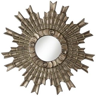 Arraki Sunburst 33" High Bronze Clay Wall Mirror   #W3903