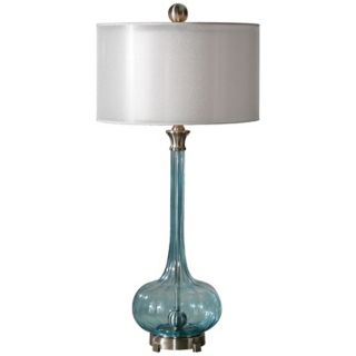 Uttermost Junelle Blue Glass Table Lamp   #X0986