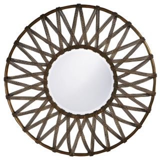 Lucy Roped Antique Silver 32 Round Wall Mirror   #R2039  